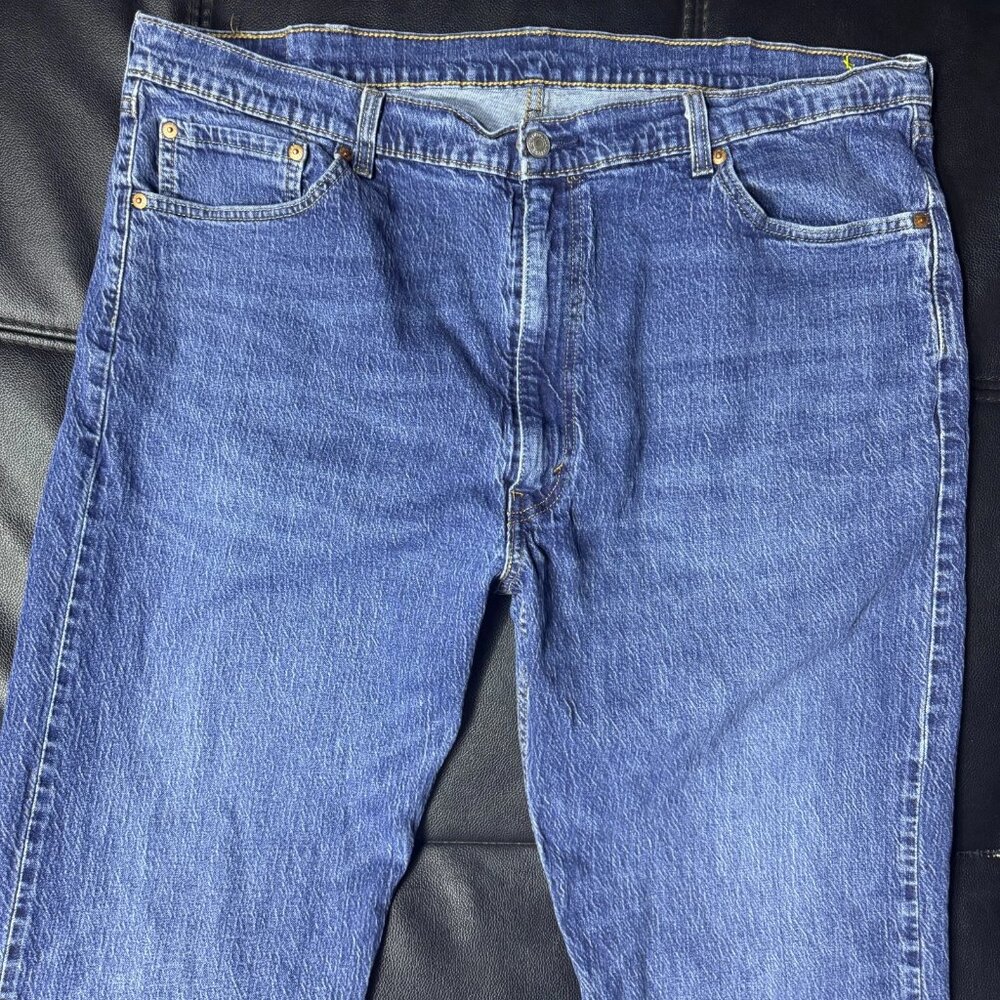 Levi's 505 Men's Straight Leg Jeans Blue Denim Regular‎ Fit Medium Wash W44 L30 - Picture 3 of 14